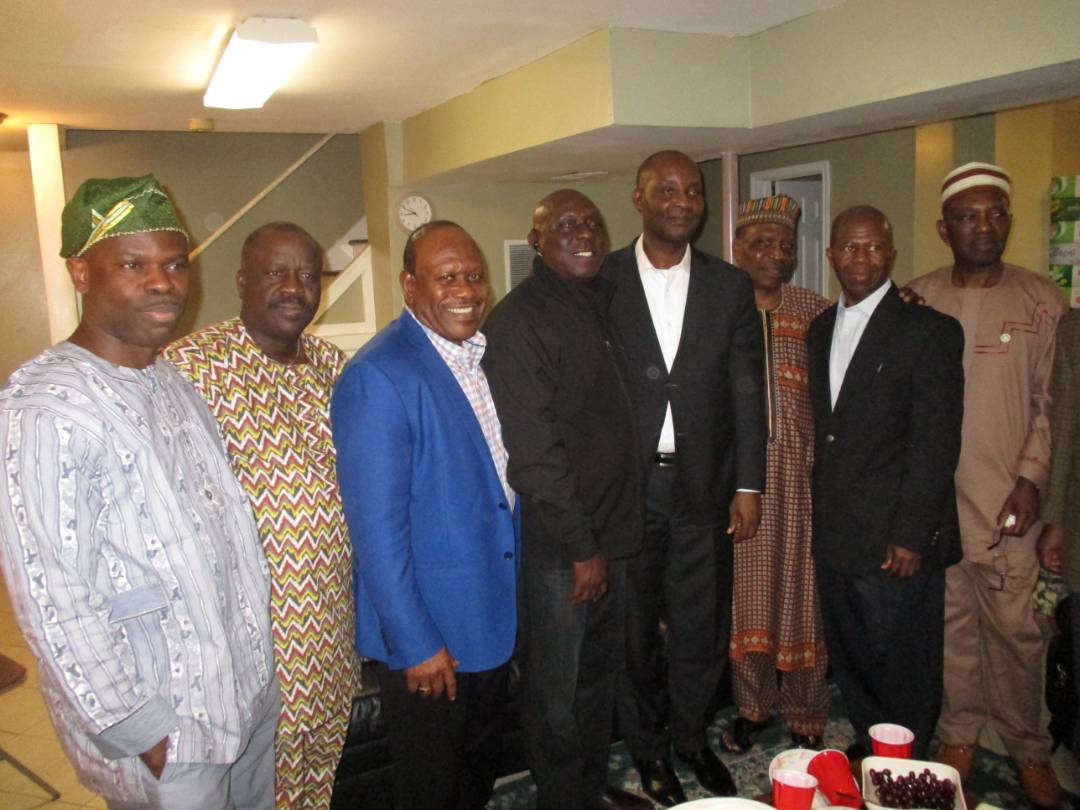 SK with Executive members of Yoruba Tennis Club, USA, at Upper Marlboro, Maryland, USA, April 6, 2018. L-R: Dr. Lekan, Mr. Gbenga Idowu, Engr. Wole Edwin, Mr Dele Olusada, Mr. Sina Kawonise, Mr Kunle Dina, Mr Yomi Lawal, Pastor Bankole Gbangbalasa Prof. Yemi Adekoya, Mr. Lateef Lawal.